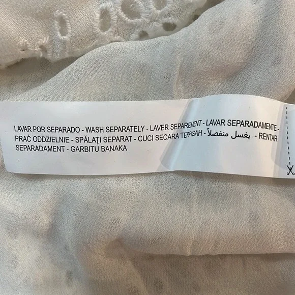 Zara Eyelet Spaghetti Strap Cami w/Lavender Velvet Ribbon Trim. Size Large.  NWT - Picture 11 of 11